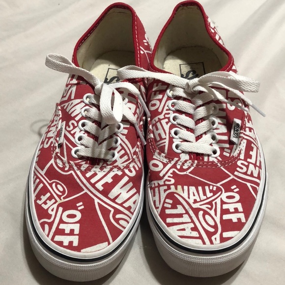 Red Logo Vans Shoes - Picture 1 of 5